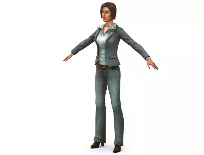 A young girl in a jeans shirt and jacket