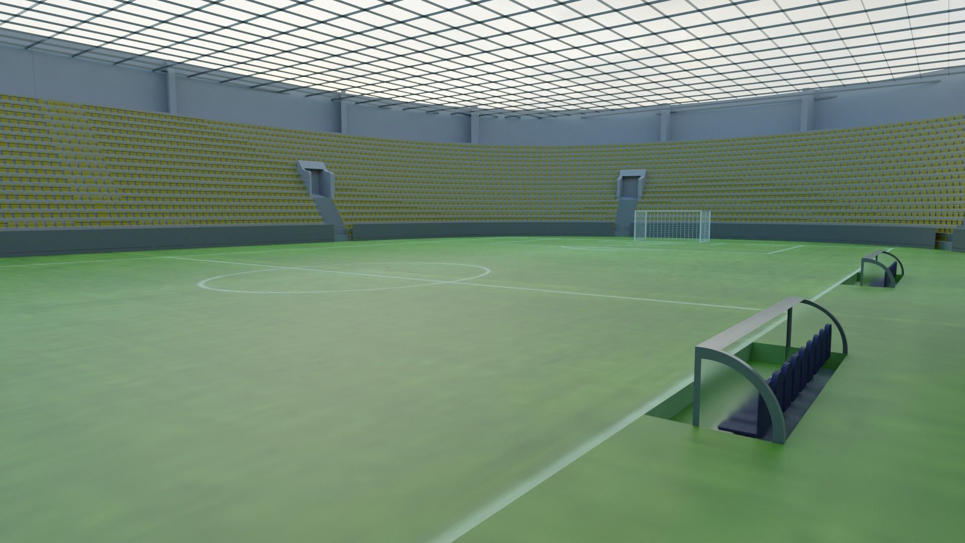 Football Stadium Low-poly 3D model_1