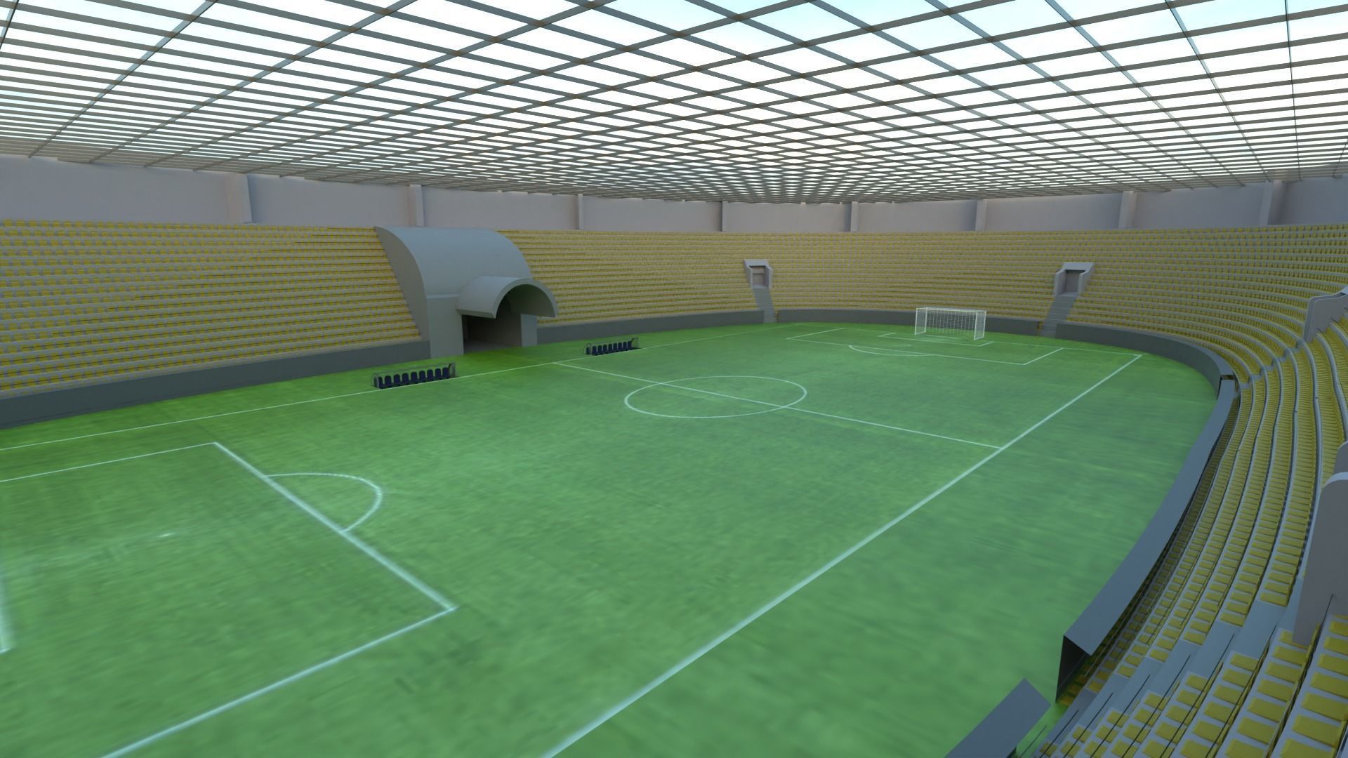 Football Stadium Low-poly 3D model_5