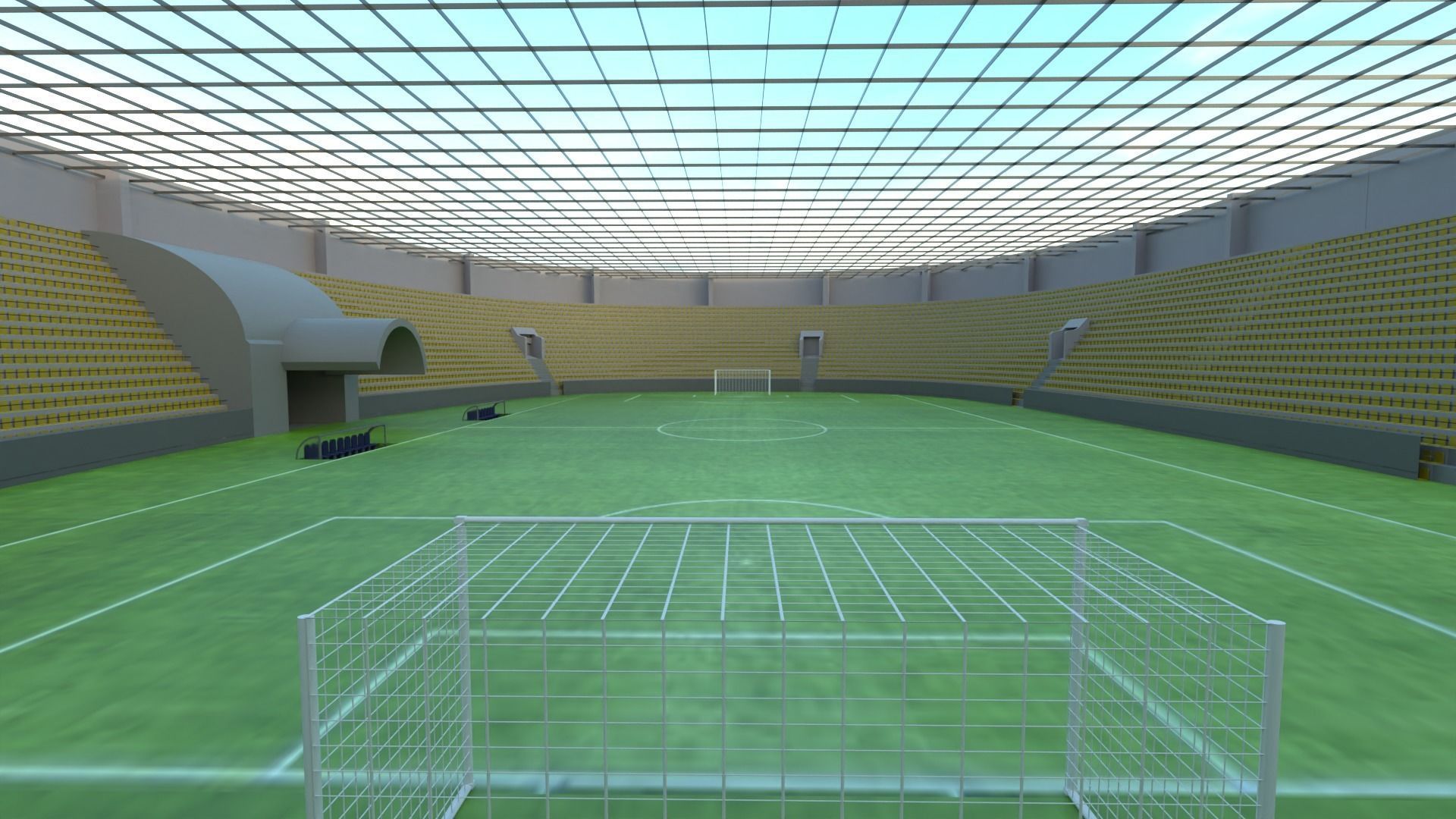 Football Stadium Low-poly 3D model_3