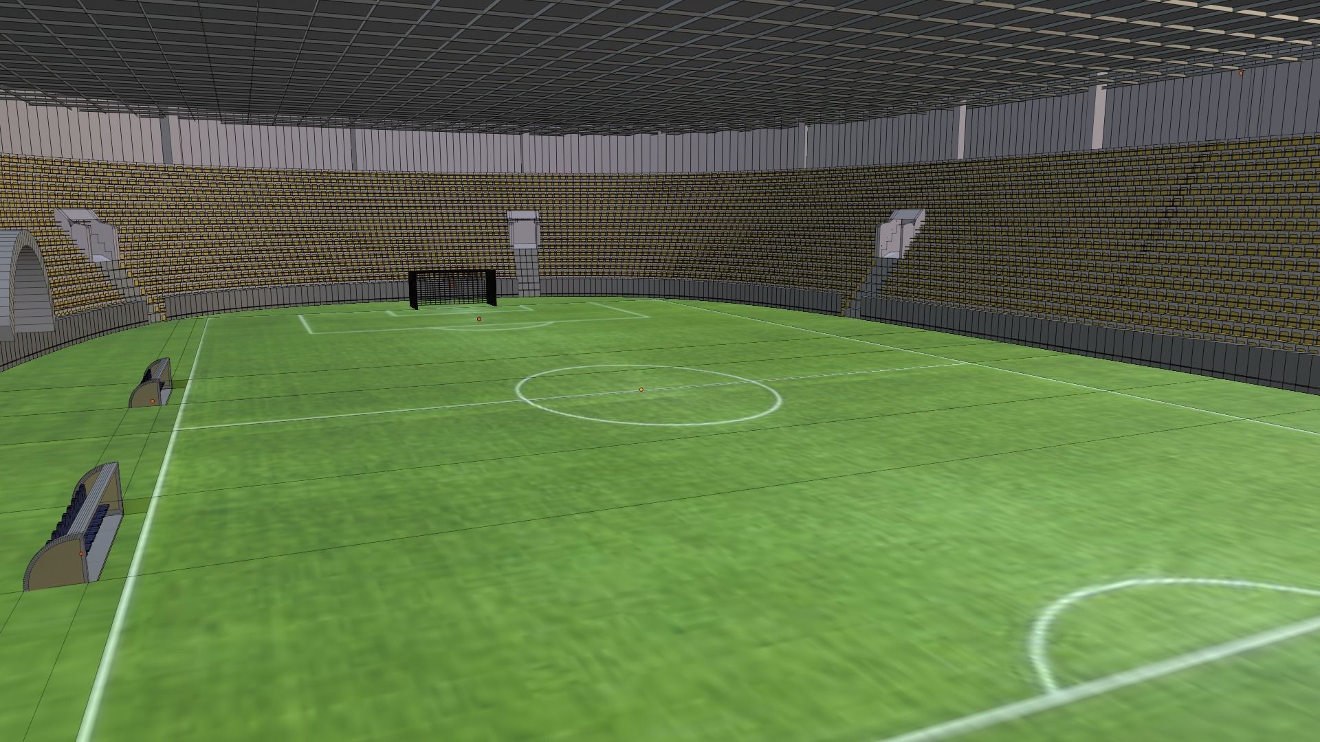 Football Stadium Low-poly 3D model_7