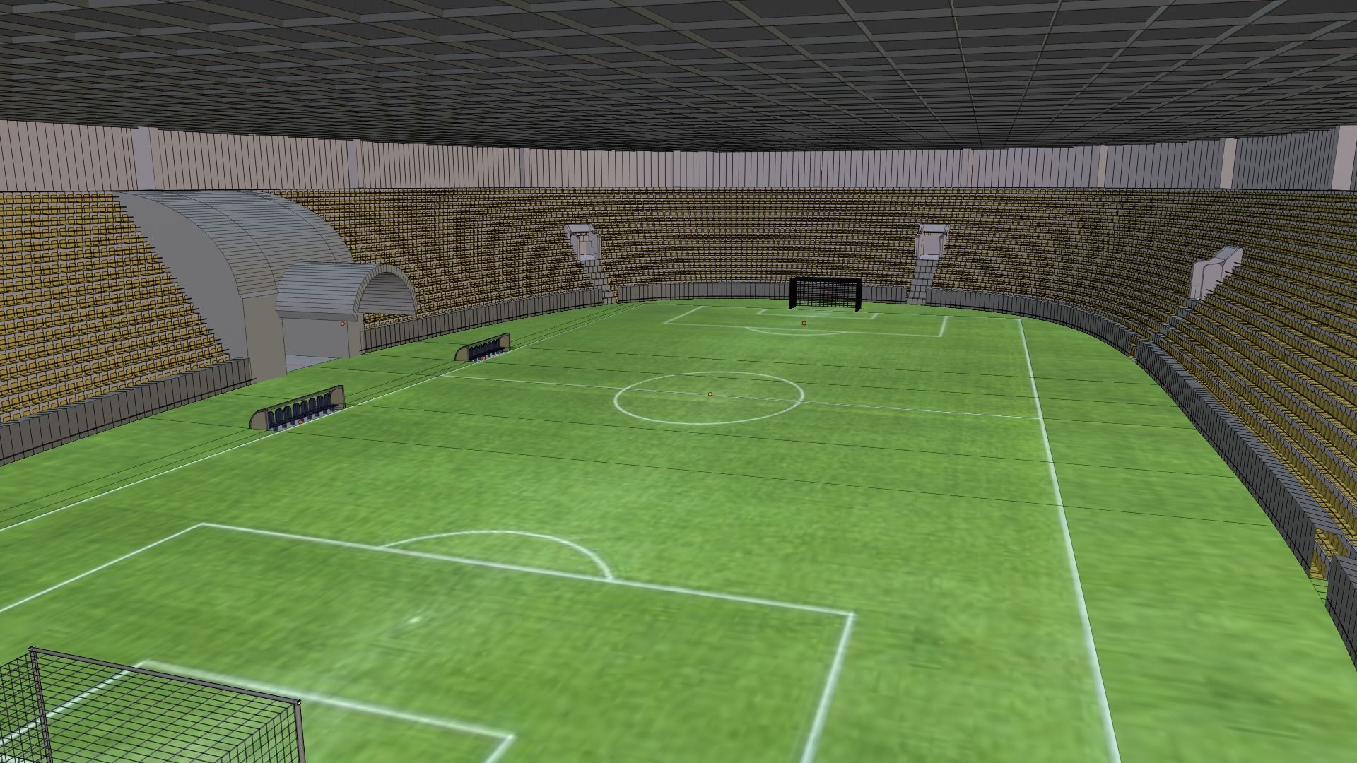 Football Stadium Low-poly 3D model_6