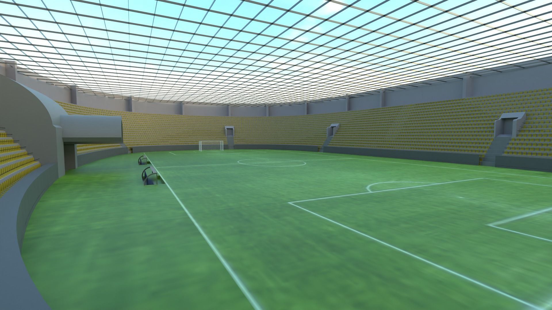 Football Stadium Low-poly 3D model_4