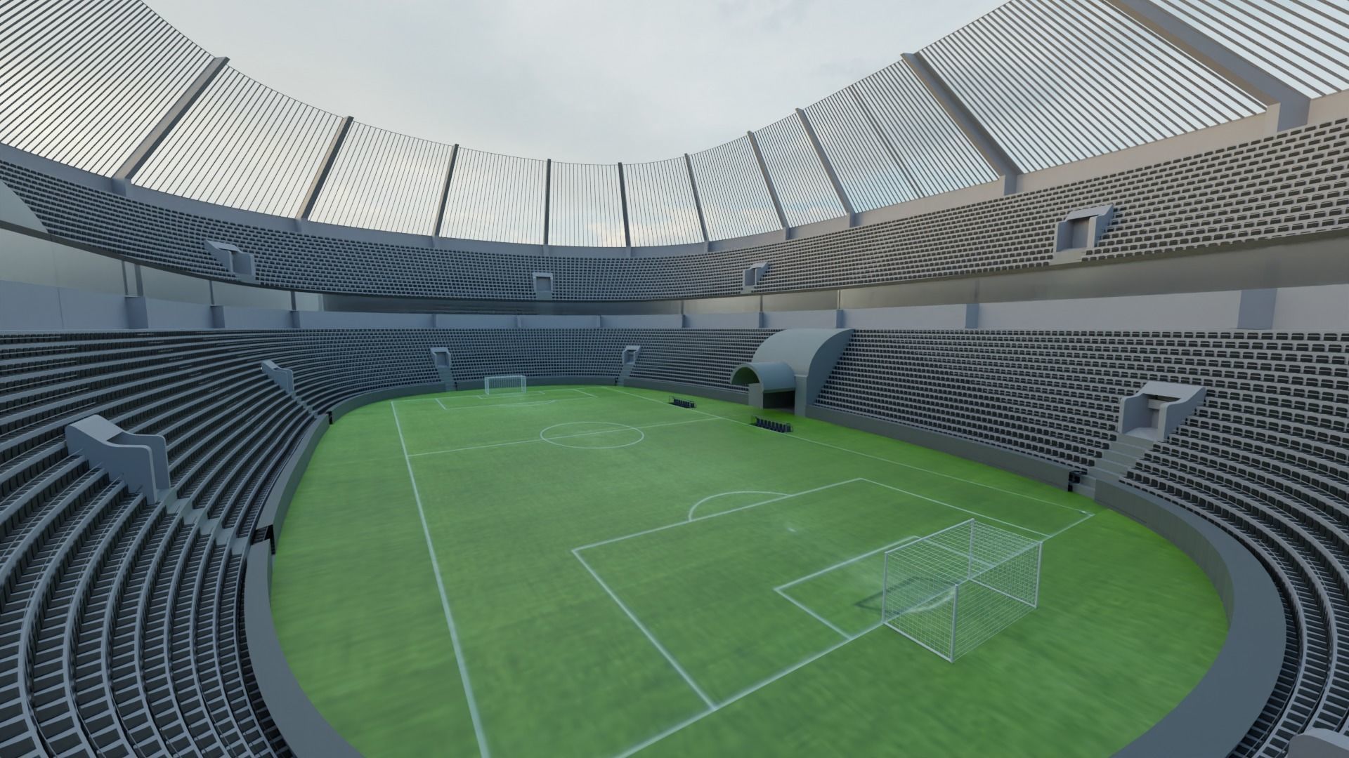Football Stadium Low-poly 3D model_1