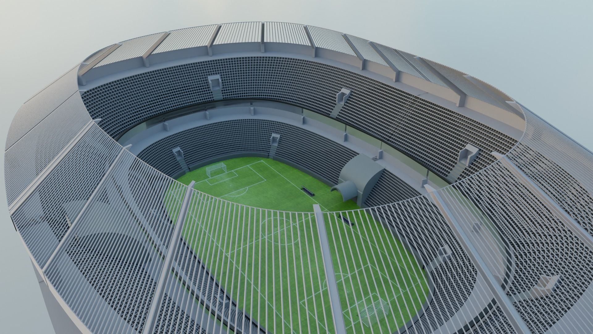 Football Stadium Low-poly 3D model_2