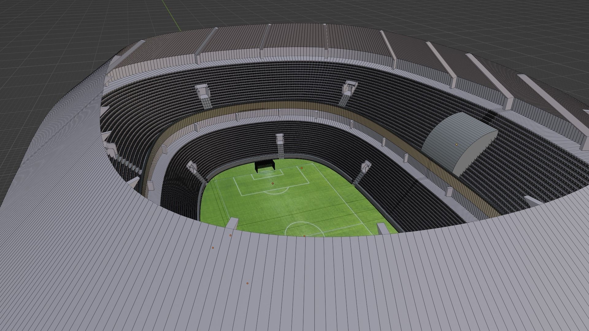 Football Stadium Low-poly 3D model_6
