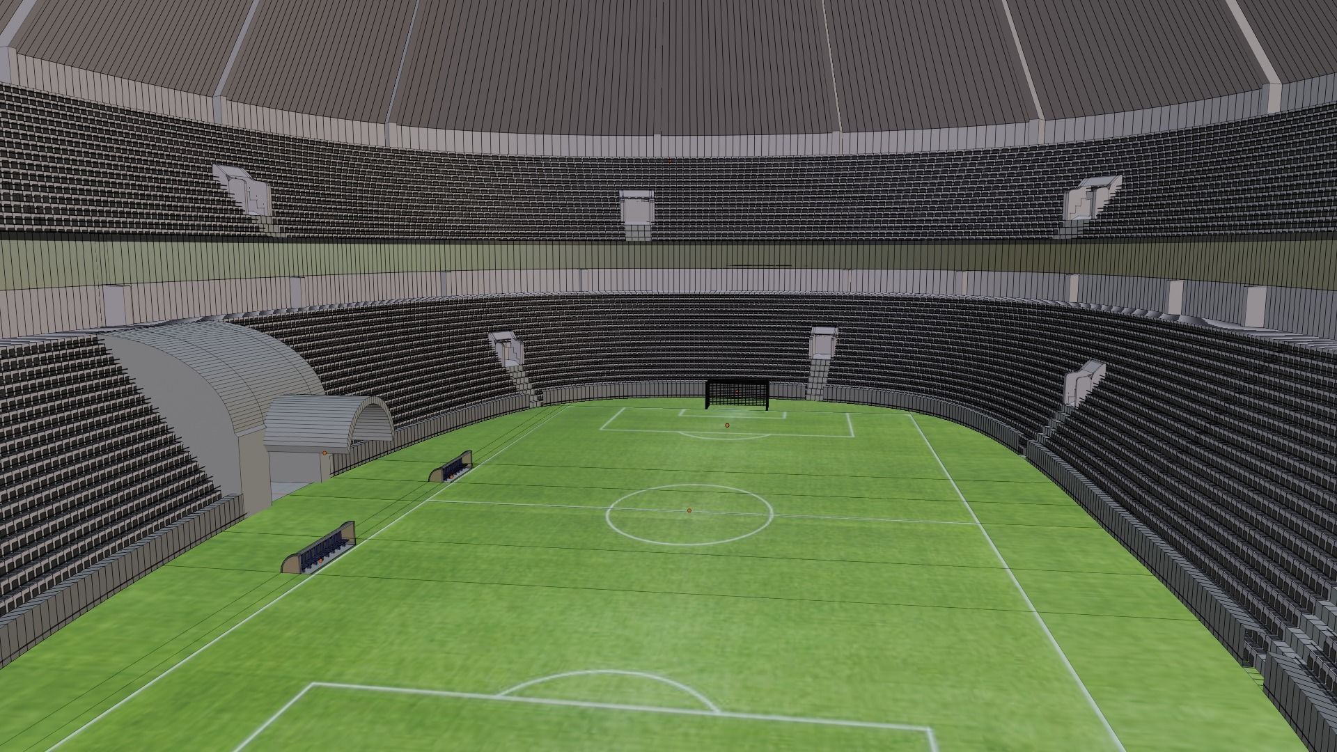 Football Stadium Low-poly 3D model_7
