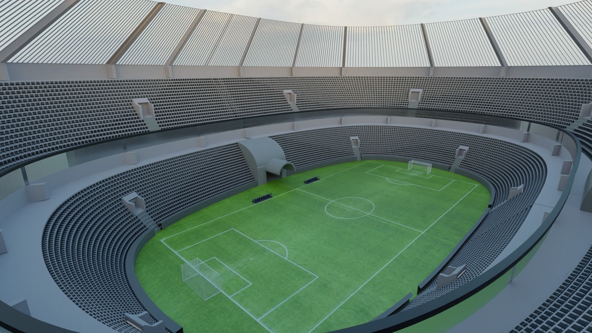 Football Stadium Low-poly 3D model_4