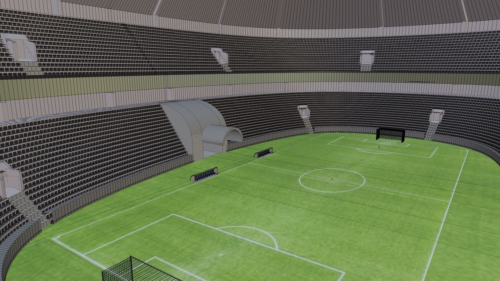Football Stadium Low-poly 3D model_8