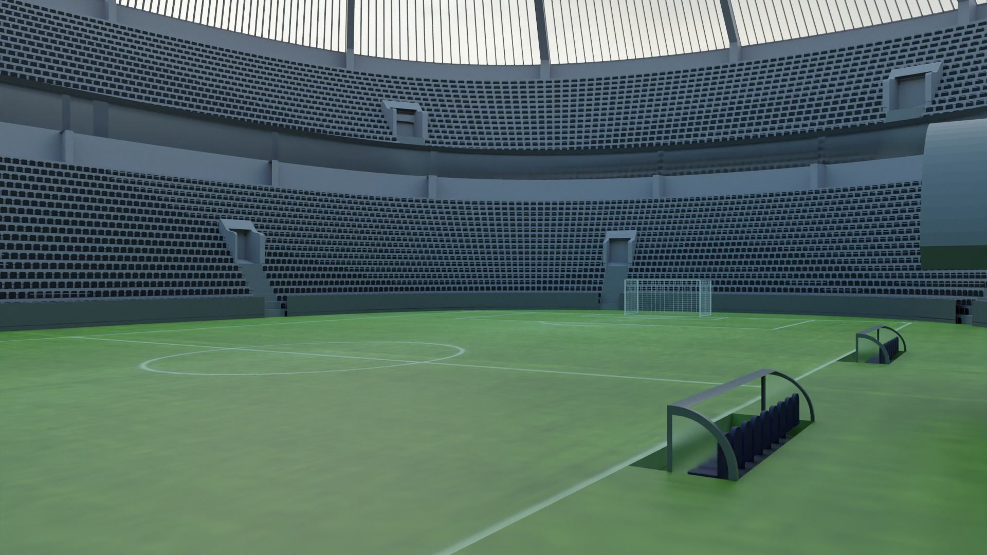 Football Stadium Low-poly 3D model_3