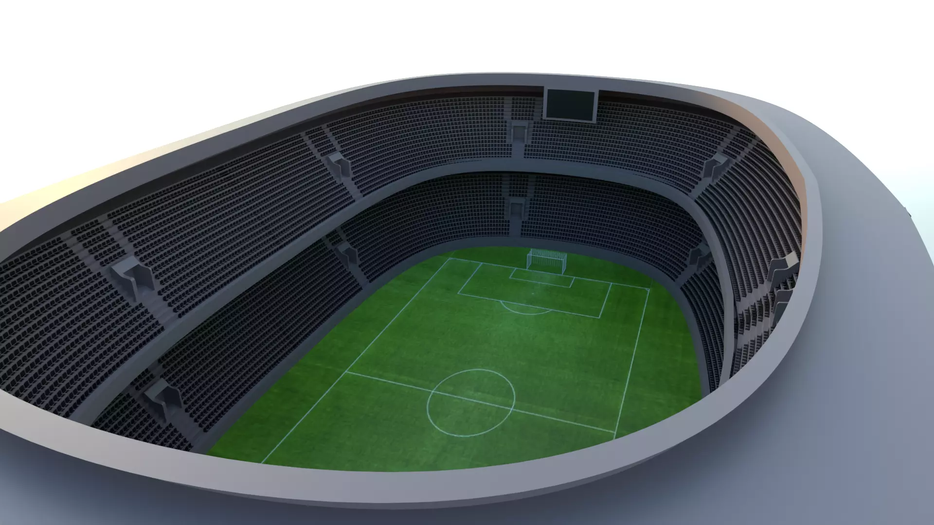 Football Stadium Low-poly 3D model