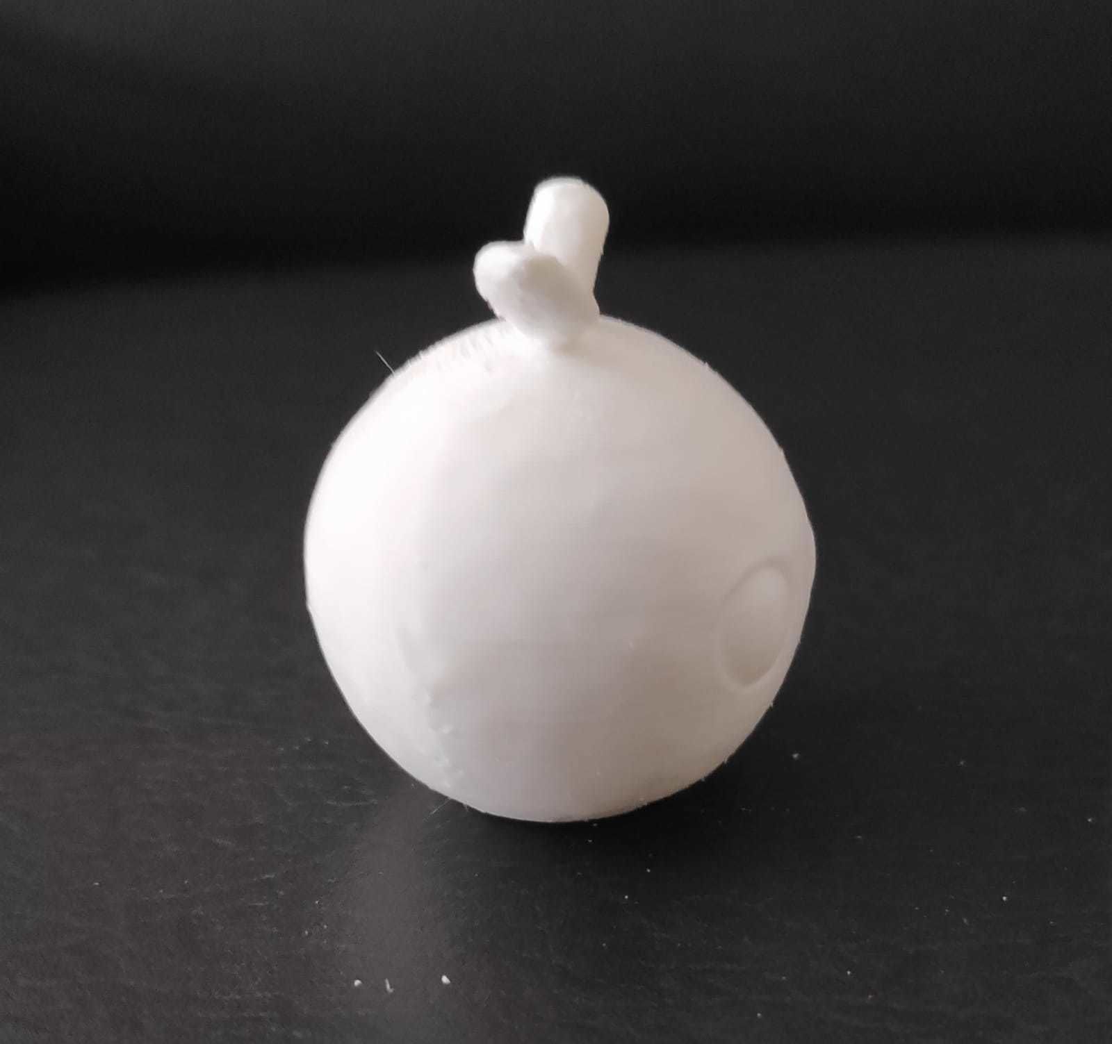 Orange plastic ball with two eyes 3D print model_6