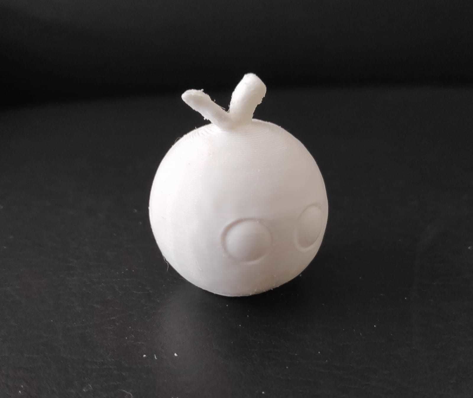 Orange plastic ball with two eyes 3D print model_7