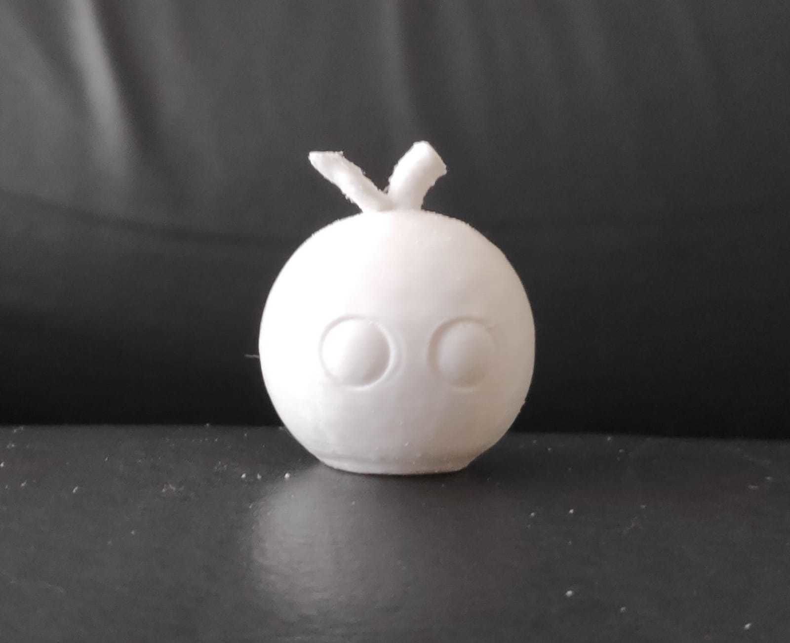 Orange plastic ball with two eyes 3D print model_3