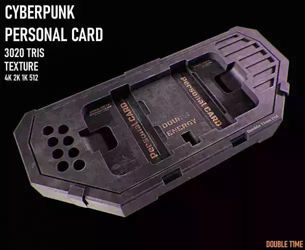 CYBERPUNK personal card game ready  Low-poly 3D model