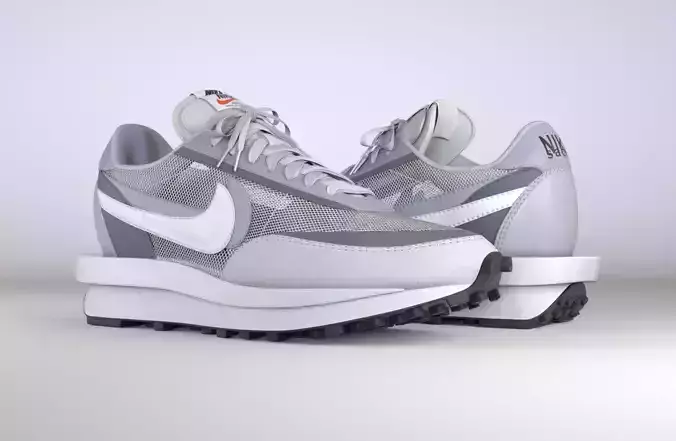 Nike Sacai LD Waffle Summit White Low-poly 3D model