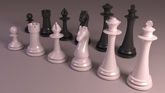 Chess Set piece Low-poly 3D model