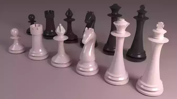 Chess Set piece Low-poly 3D model