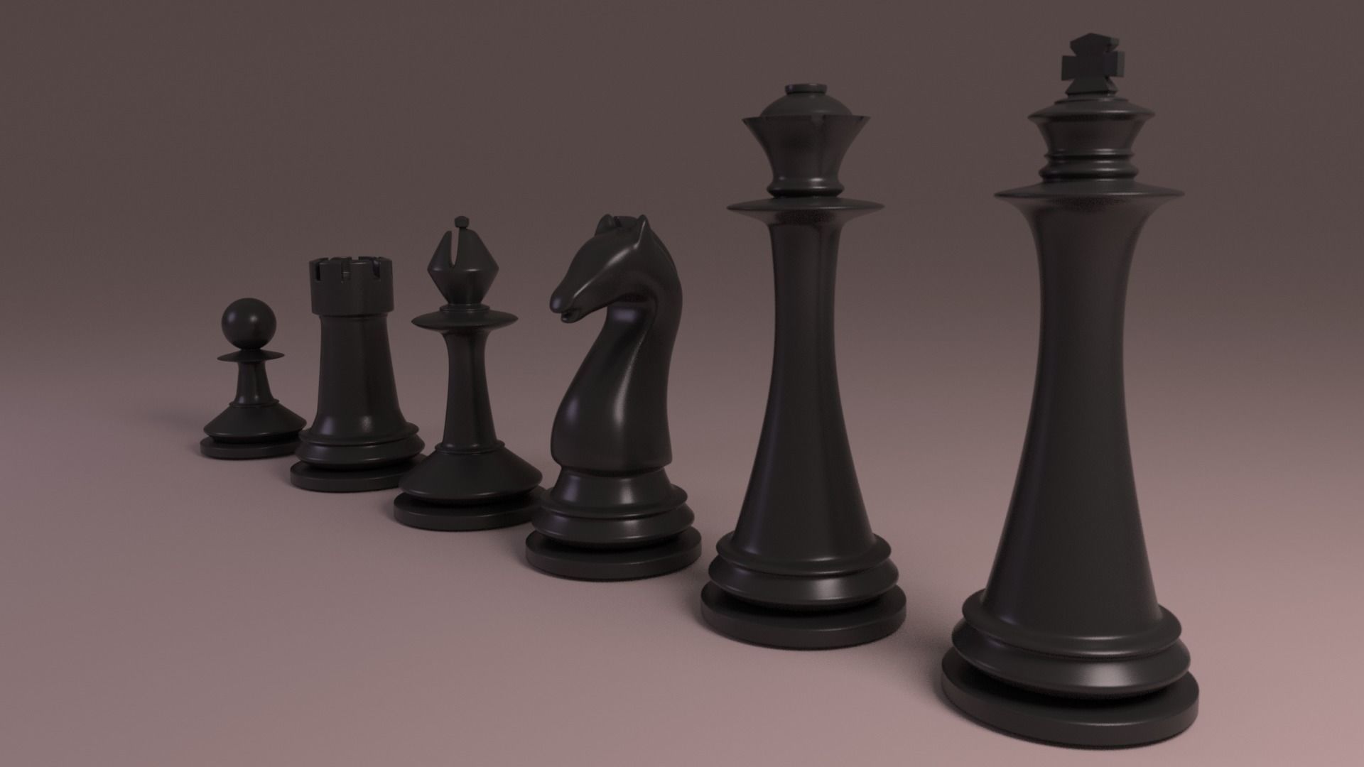 Chess Set piece Low-poly 3D model_2