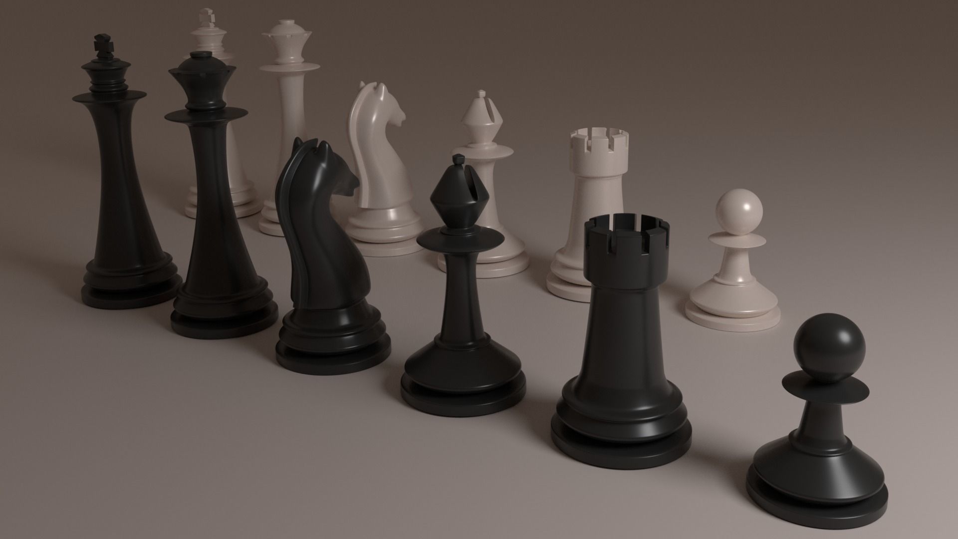 Chess Set piece Low-poly 3D model_3
