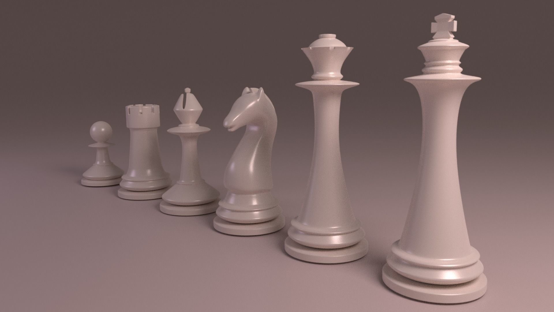 Chess Set piece Low-poly 3D model_1