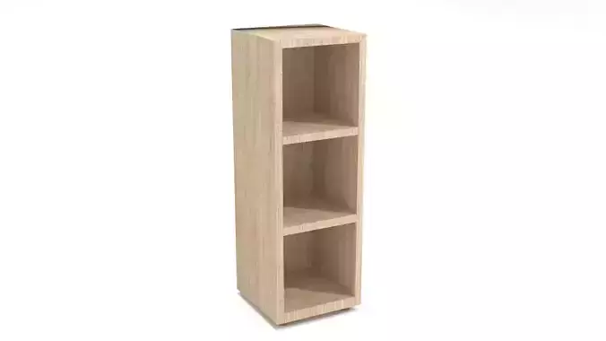 Shelf wooden bookcase with three shelves