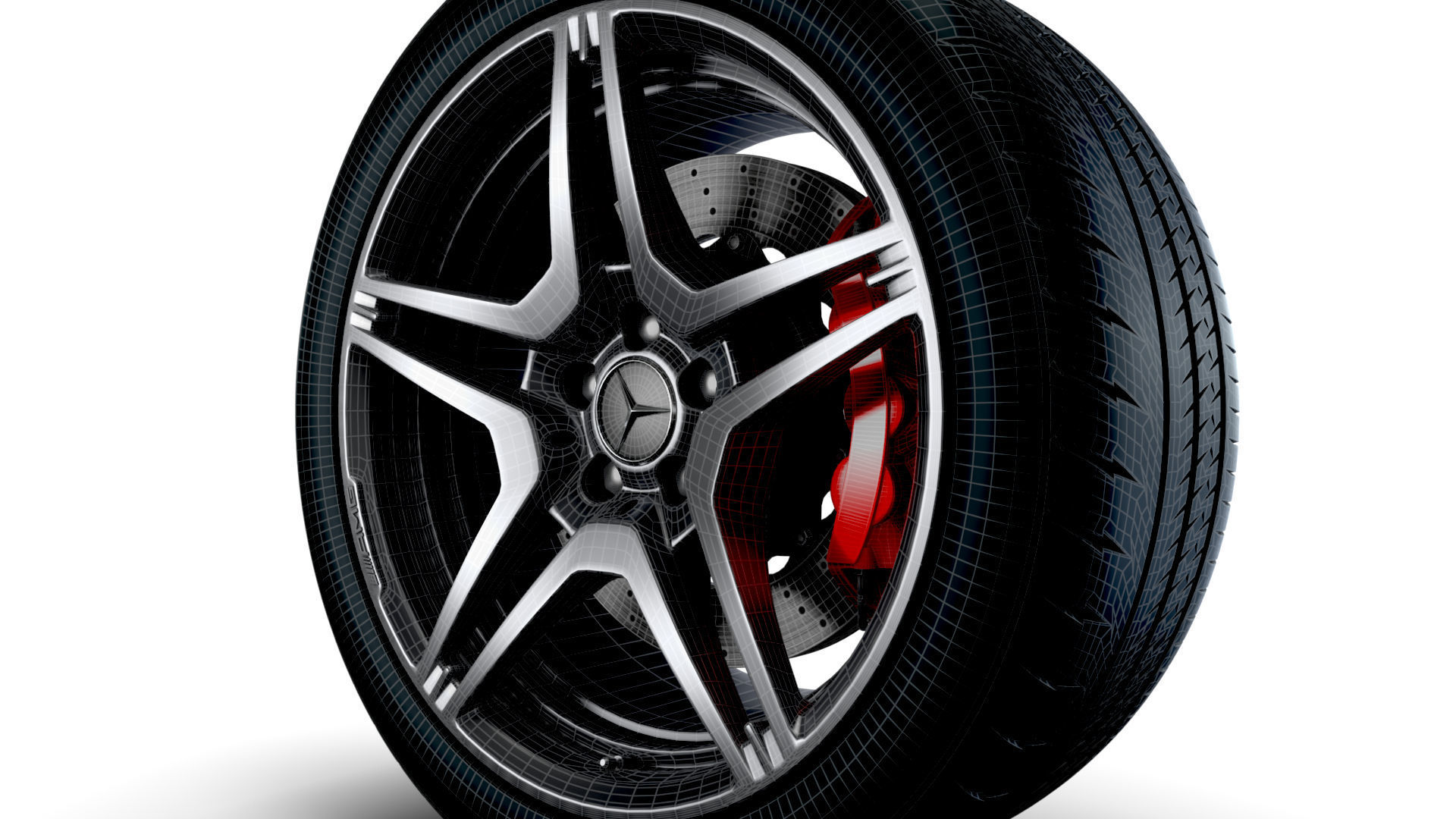 AMG iv twin spoke wheel 3D model_12