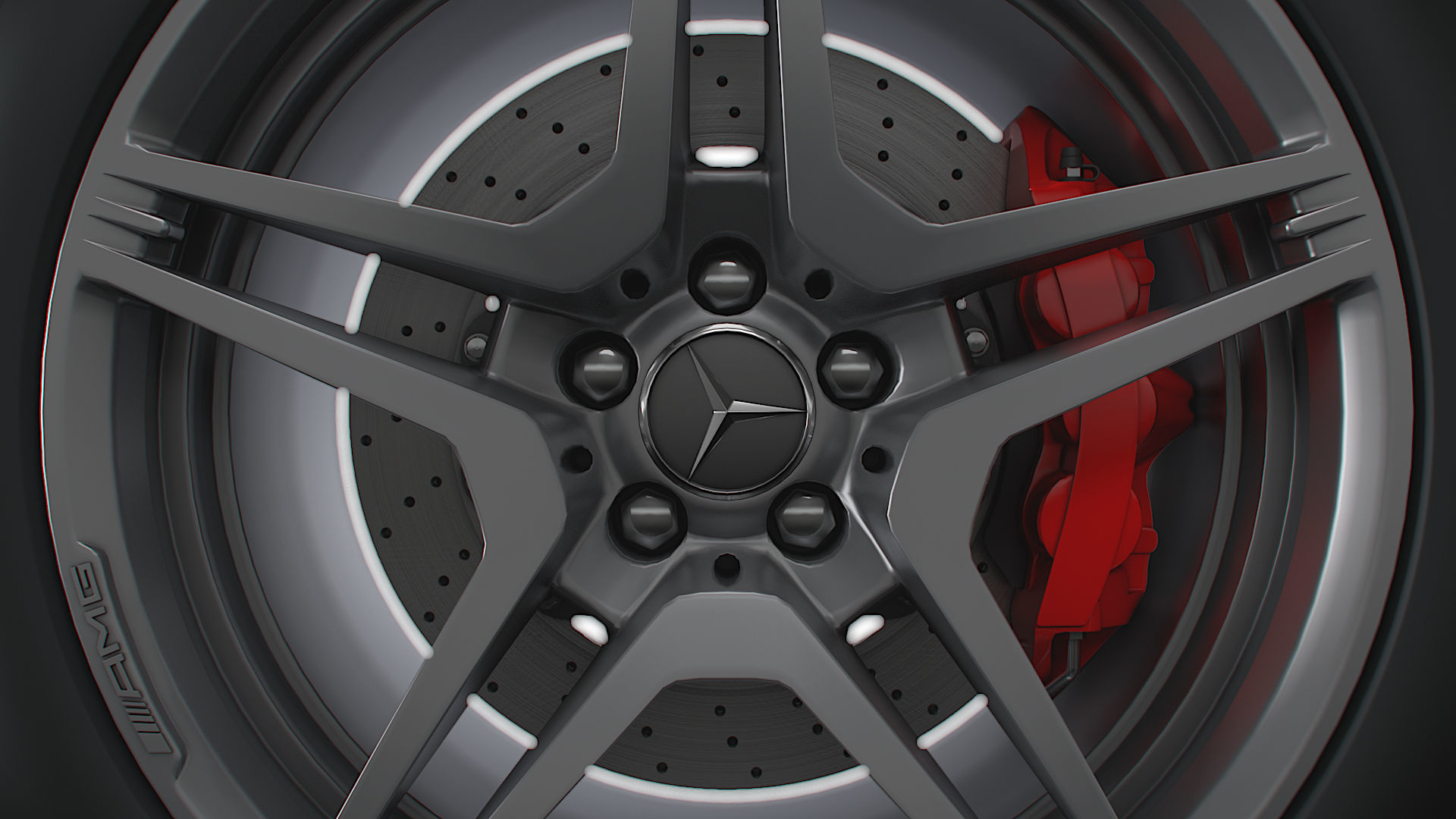 AMG iv twin spoke wheel 3D model_6