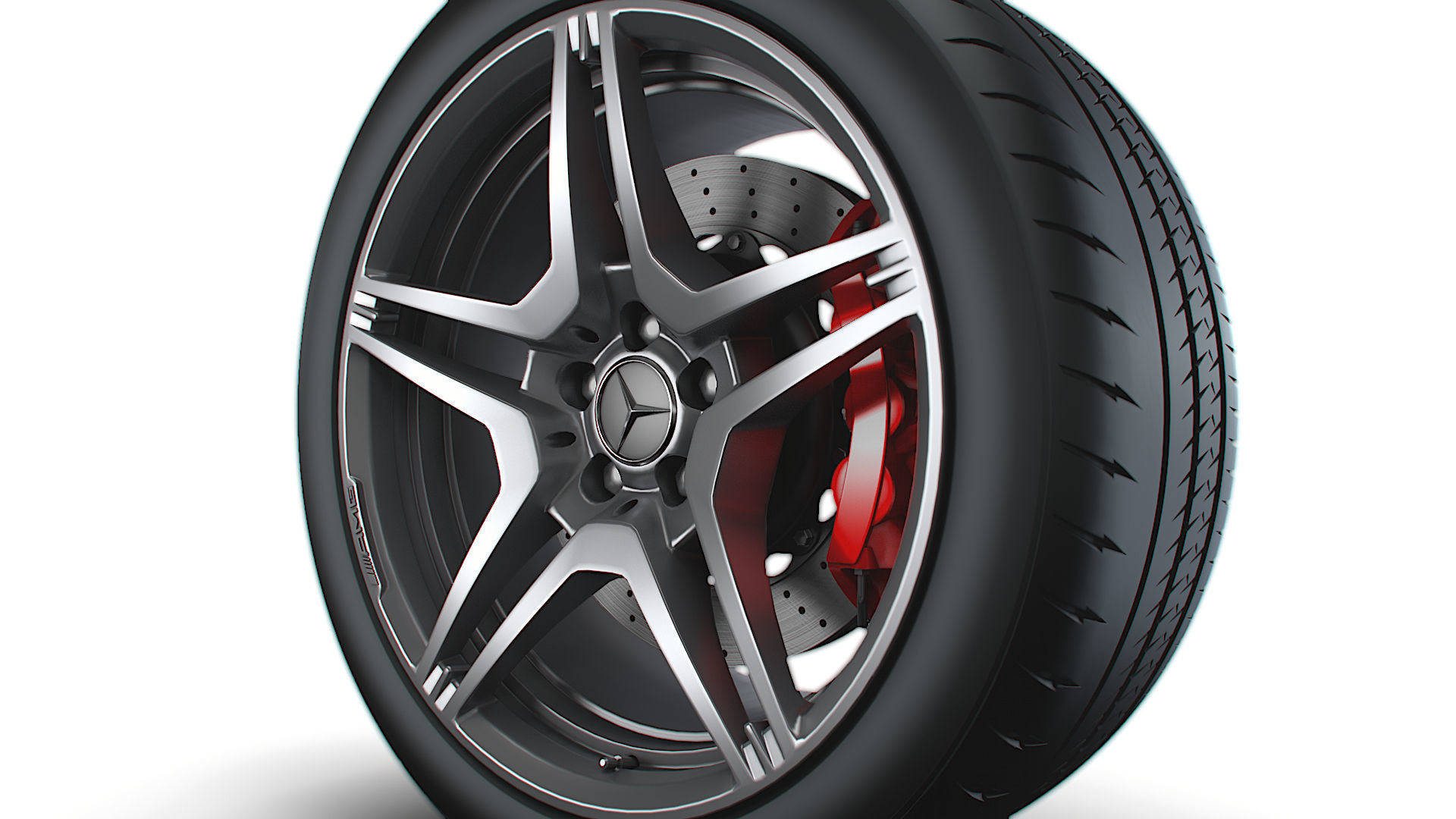 AMG iv twin spoke wheel 3D model_5