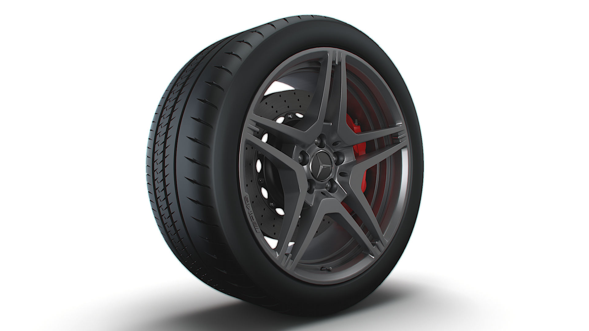 AMG iv twin spoke wheel 3D model_2