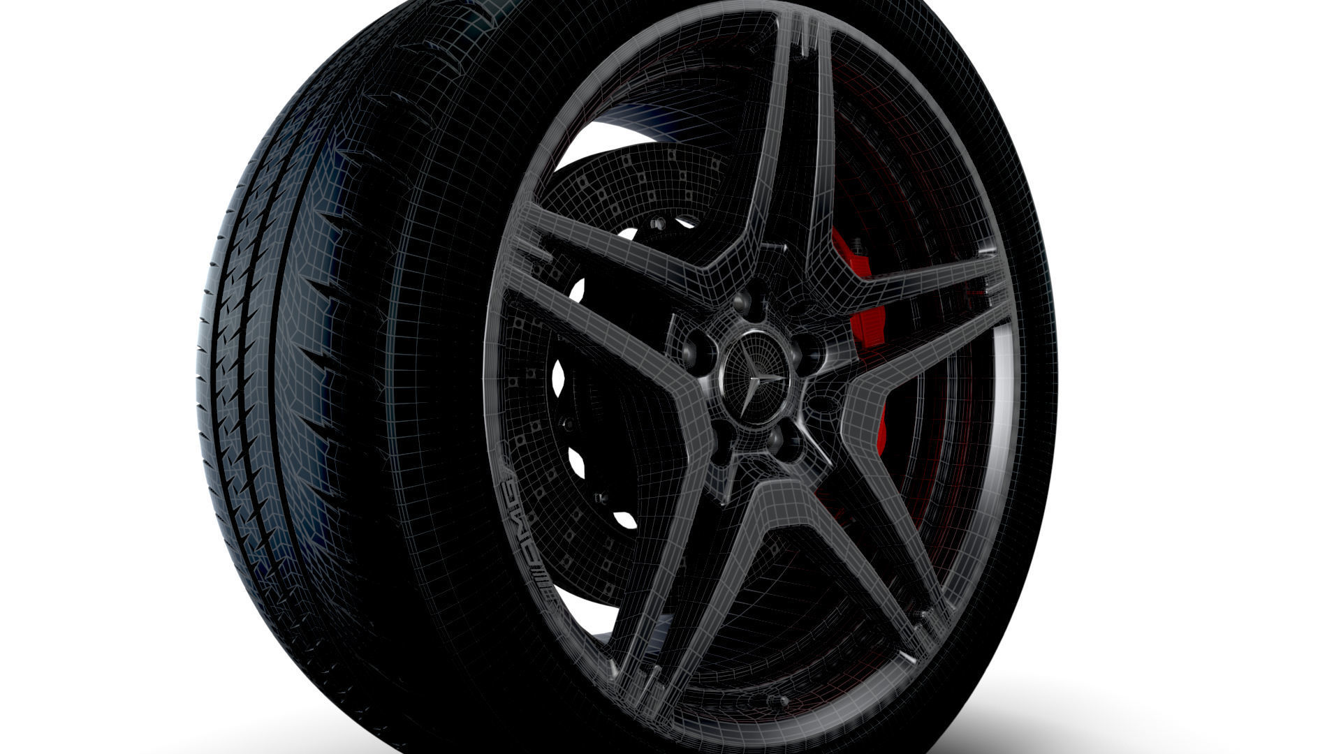 AMG iv twin spoke wheel 3D model_10