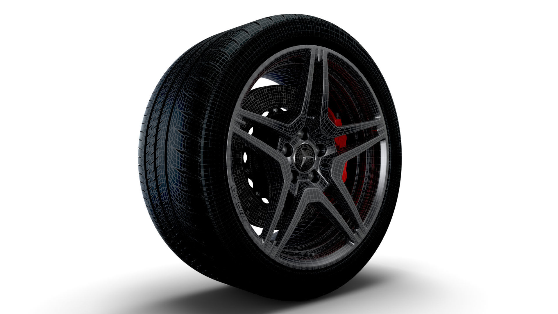 AMG iv twin spoke wheel 3D model_9