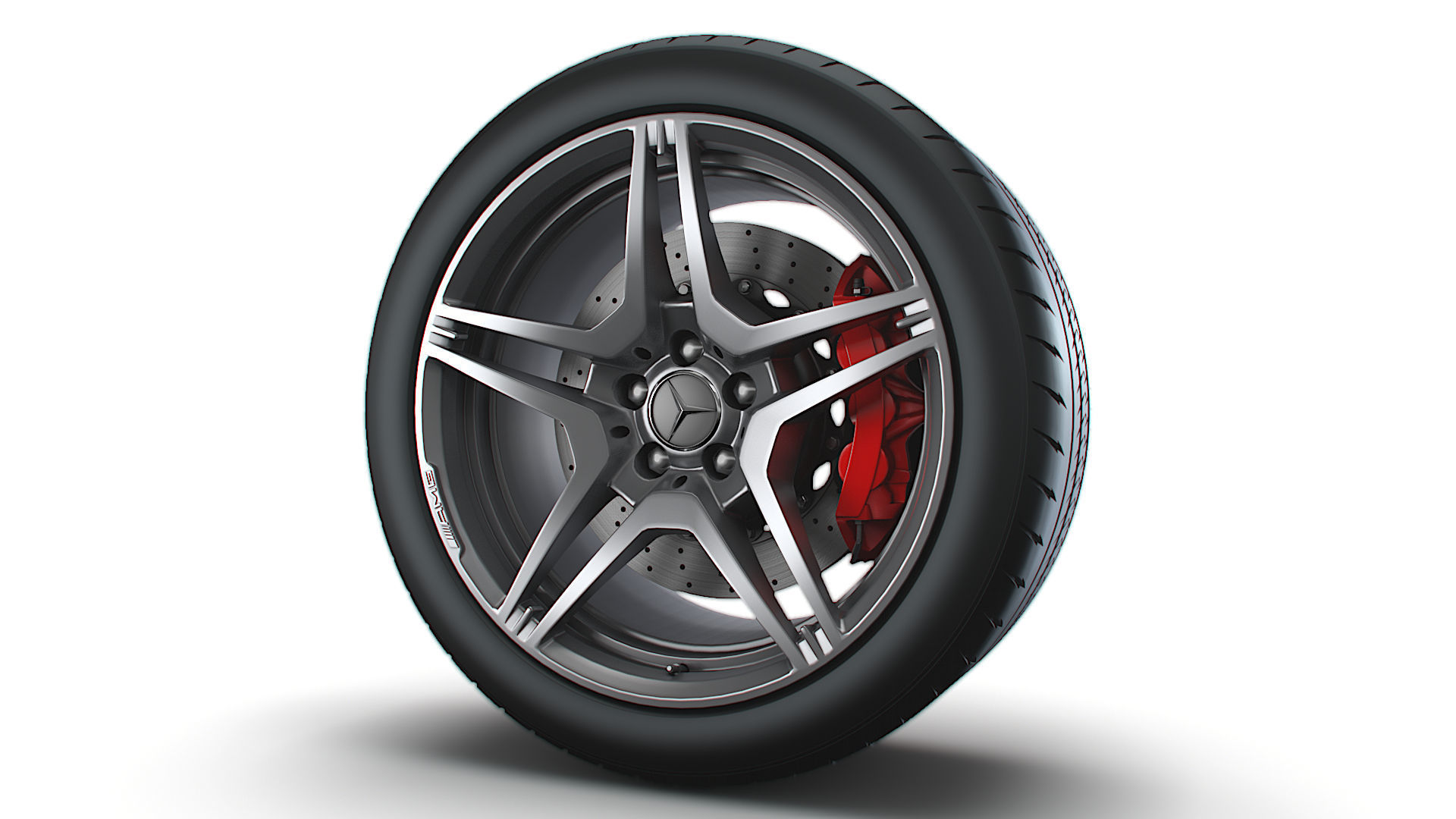 AMG iv twin spoke wheel 3D model_1