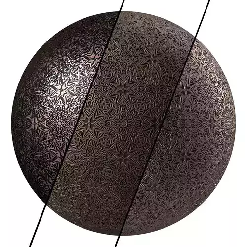 Metal Materials 9- Ornament Metal panels By Sbsar Pbr Seamless