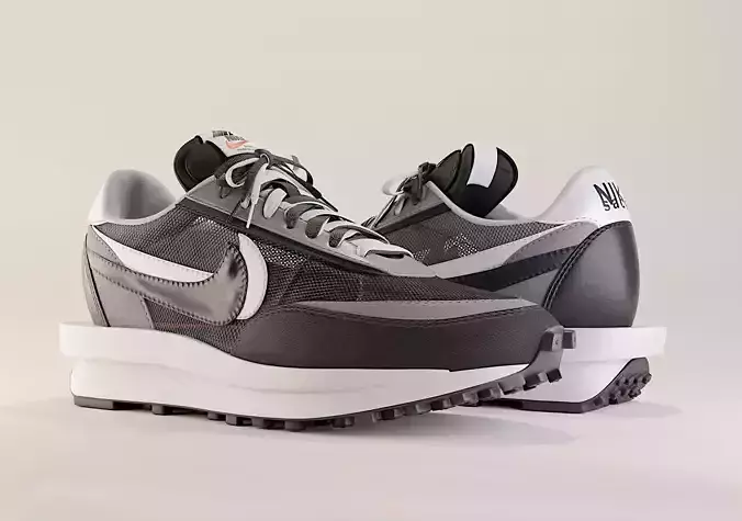 Nike Sacai LD Waffle Black Low-poly 3D model