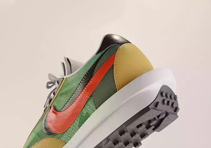 Nike Sacai LD Waffle Multi Green Low-poly 3D model