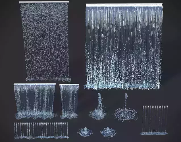 Waterfalls and Fountains Collection 3 3D model