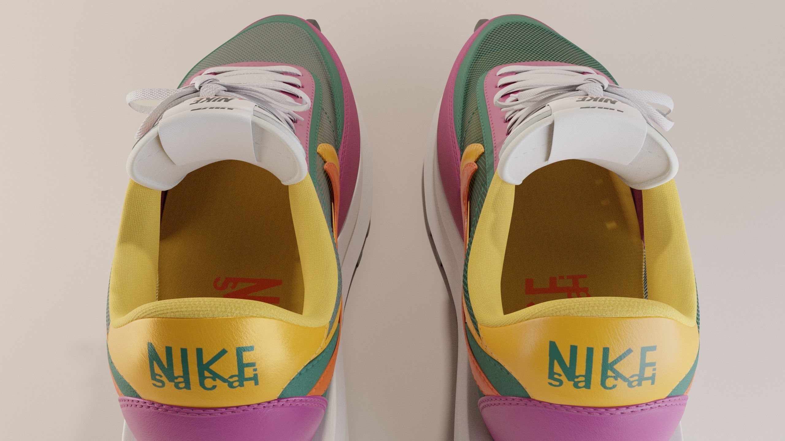 sacai nike waffle pine green