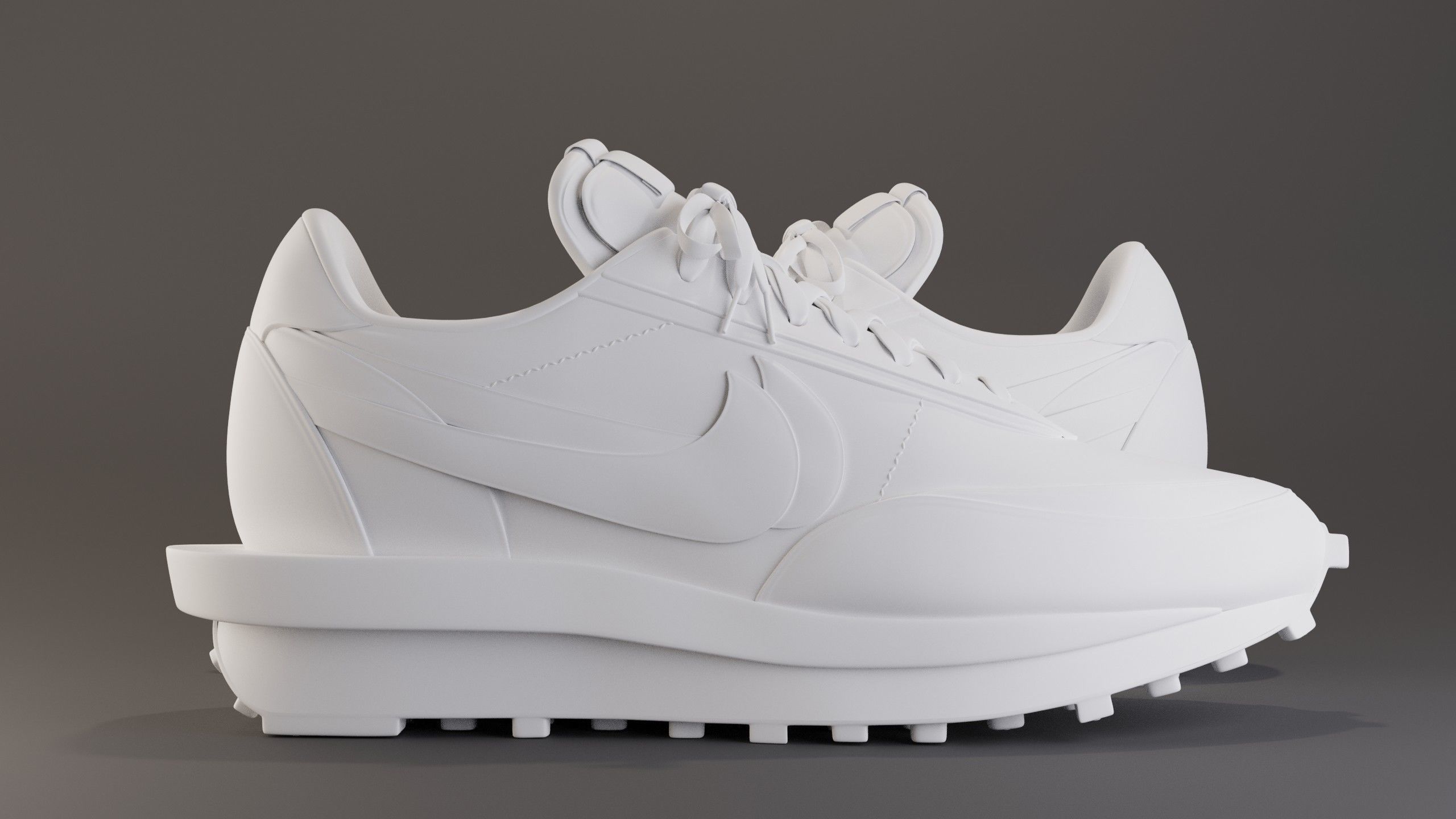 sacai waffle pine green on feet