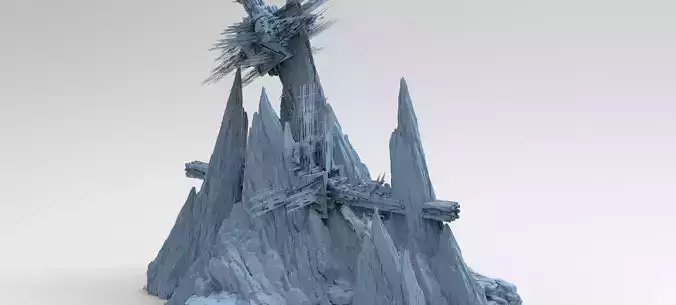 Spaceship cliff base 3 Models  