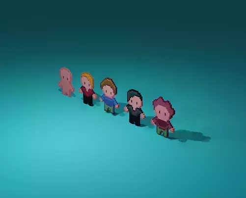 Pixel 3D Characters Low-poly 3D model
