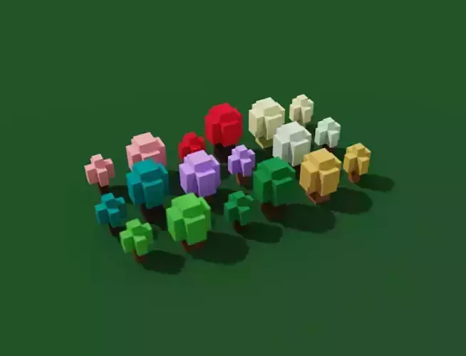 Cubic Trees Low-poly 3D model
