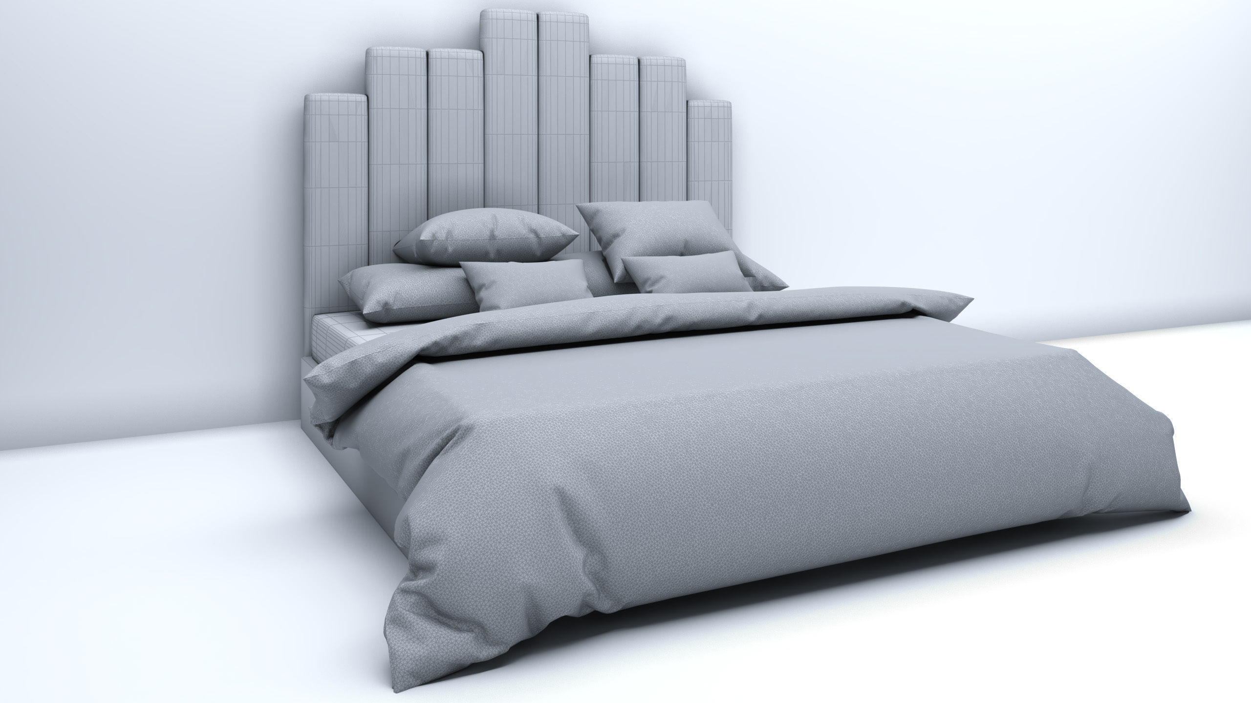 master bed Free 3D model_2