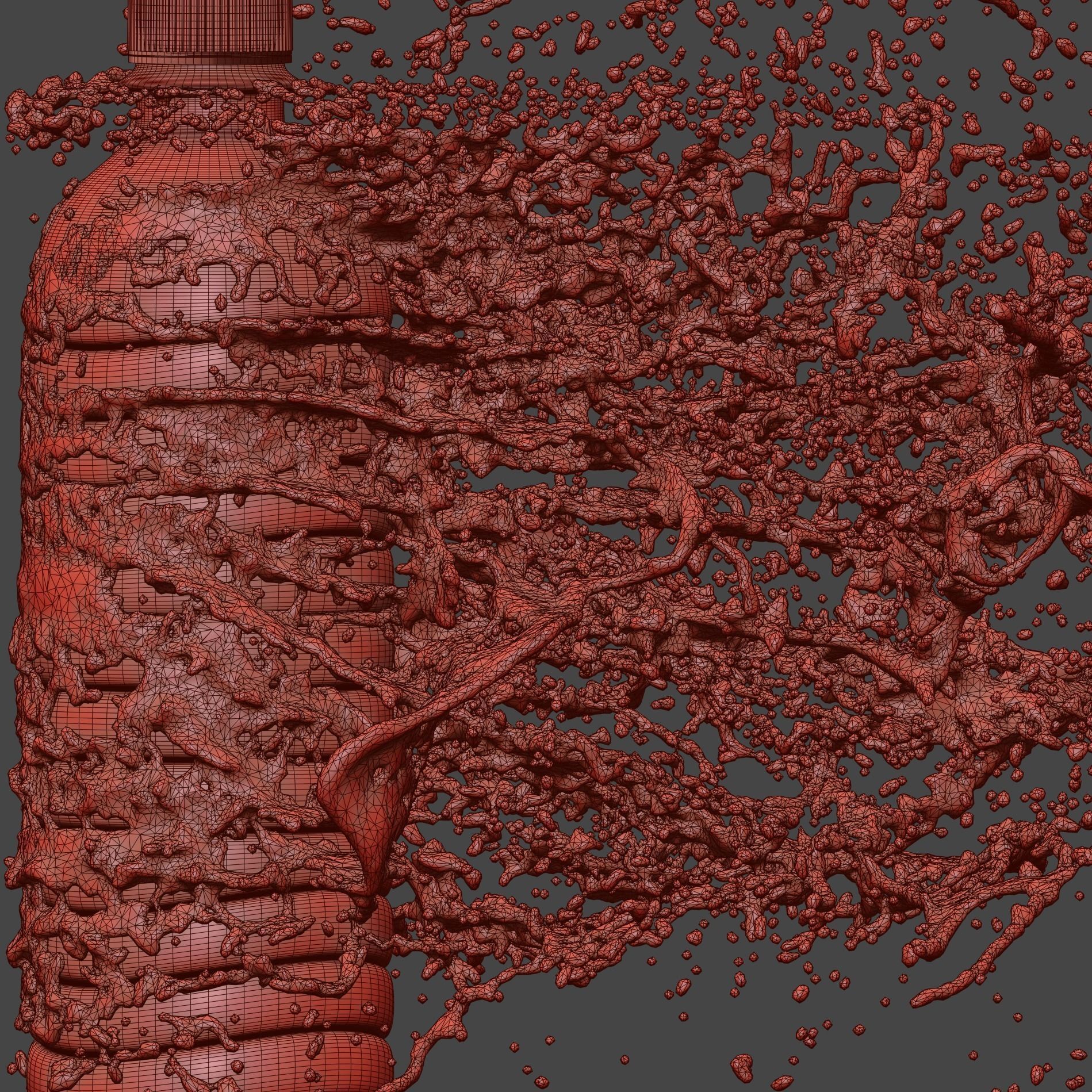 Three Bottle splashes 3D model_7