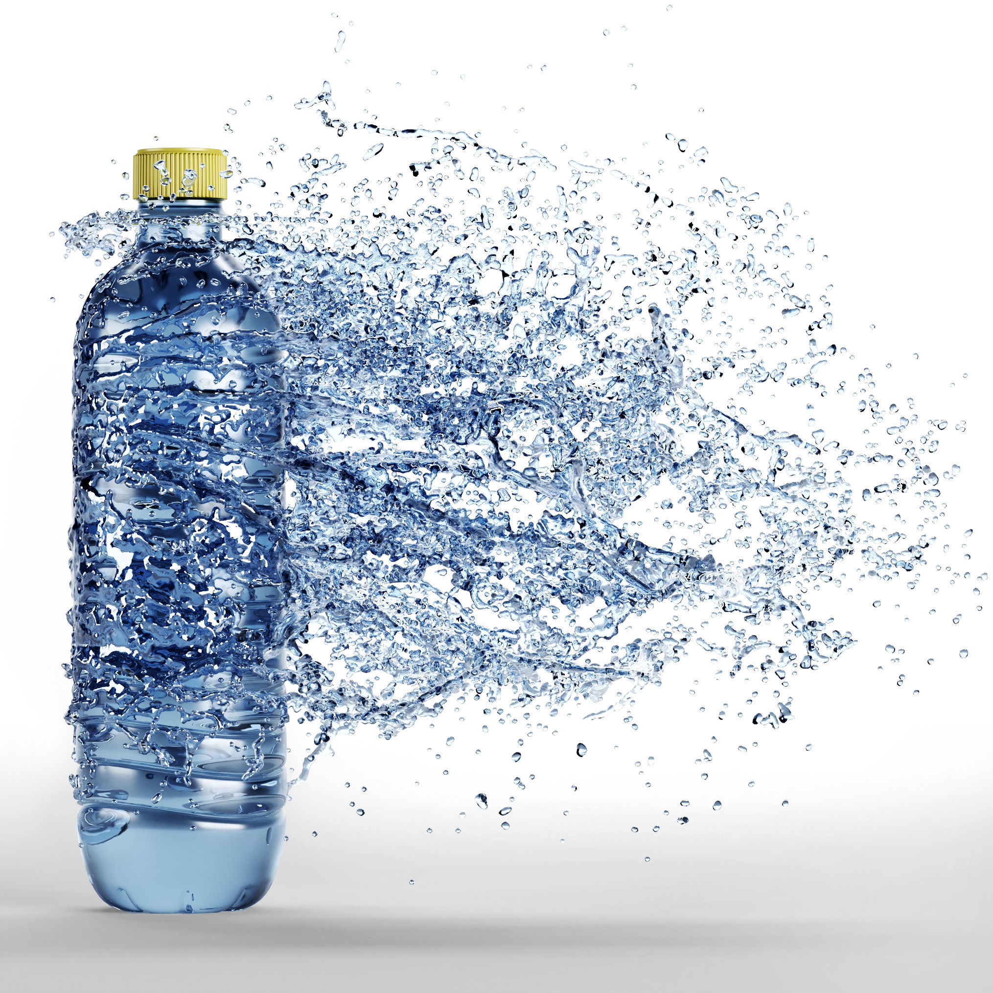 Three Bottle splashes 3D model_3