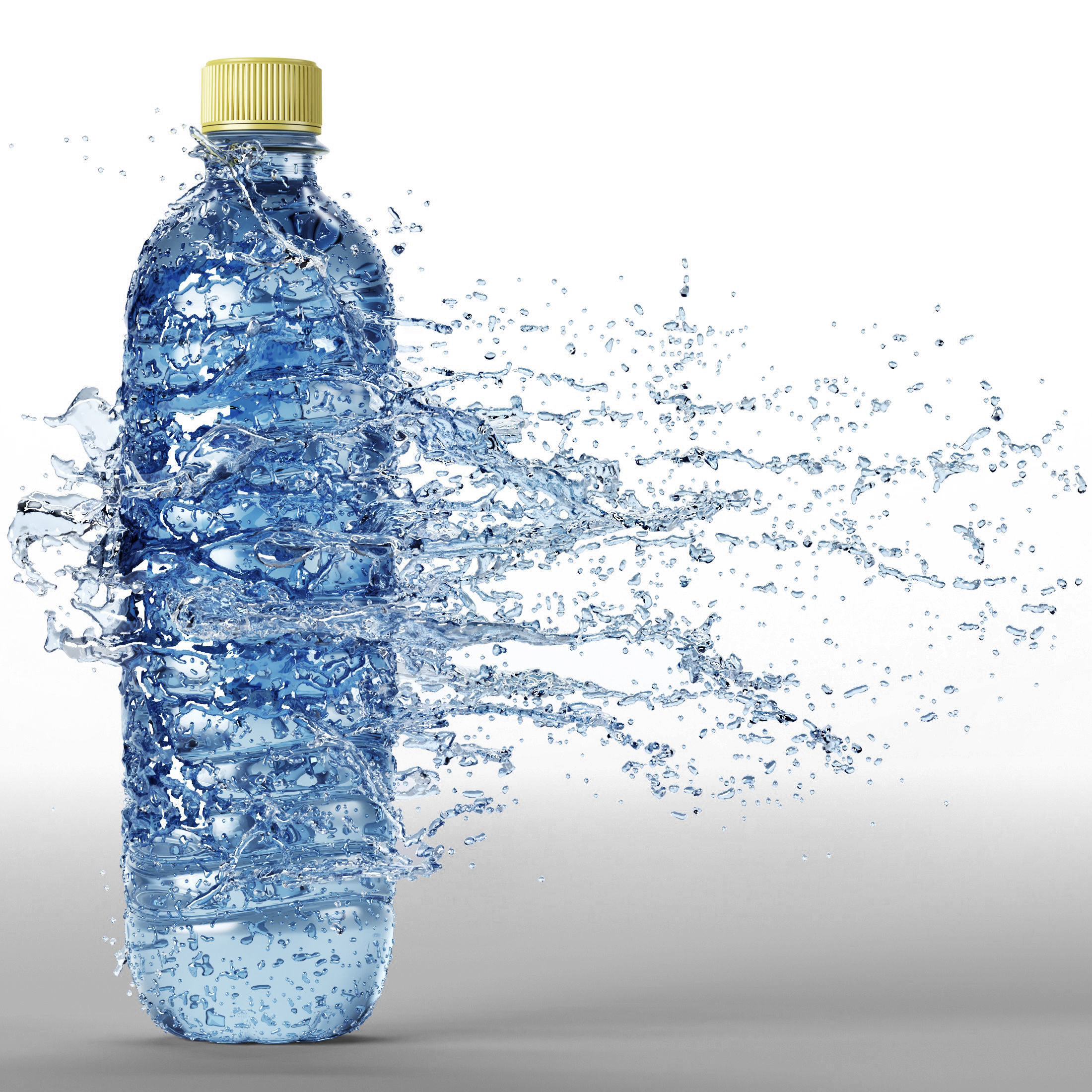 Three Bottle splashes 3D model_2