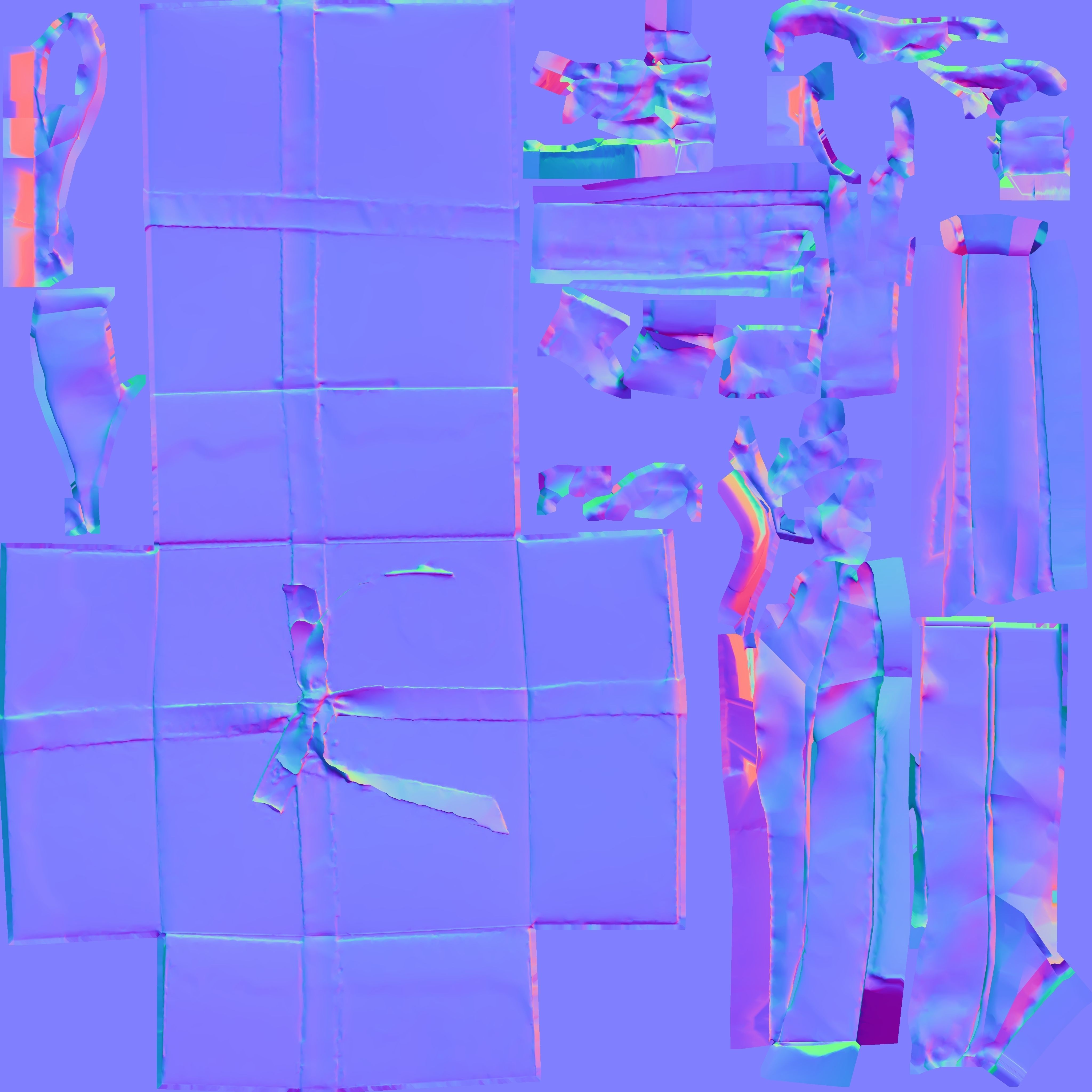 Game Ready Gift Box with Ribbon Low-poly 3D model_16