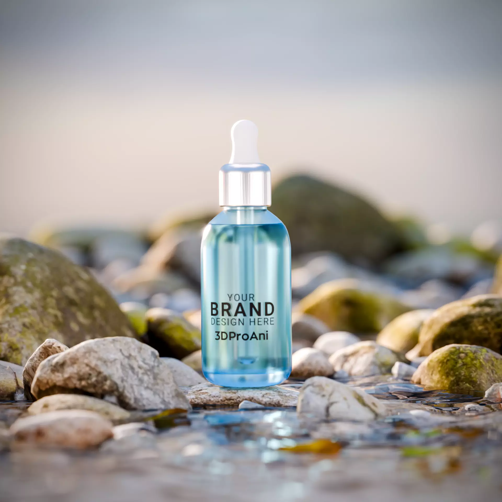 Cosmetic Dropper Natural Environment Bottle Scene 3D model