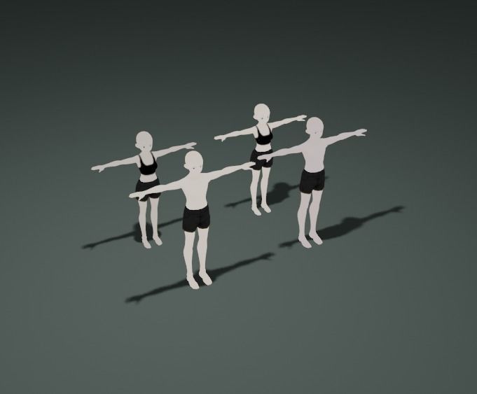 Anime Basic Meshes Low-poly 3D model_1