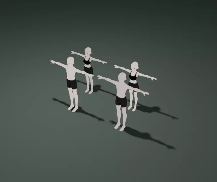 Anime Basic Meshes Low-poly 3D model_0